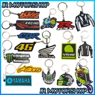 KEYCHAIN GETAH MOTORCYCLE HELMET MOTORBIKE YAMAHA LOGO 46 HELMET SNOWMAN VR/46 LOGO