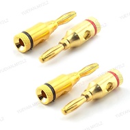 Audio 4mm Banana Plug Cable Connector Socket 24k Gold Plated Musical Speaker for Amplifier 8AWG to 2