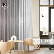 namaskar.curtain - Sheer 3 Mix Curtain Window Ready Made Hook Eyelet (330cm-340cm)