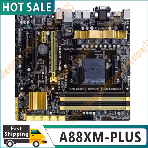 100% tested original Socket FM2/FM2+A88XM-PLUS Motherboard DDR3 64GB PCI-E 3.0 HDMI compatible A8 A6