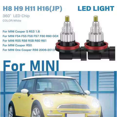 2Pcs/Set 360 COB LED Headlight for MINI Cooper R53 R50 R55 R56 R58 R60 R61 R56 Car Fog Light H11 H8 