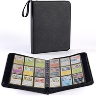 Card Binder, 9 Pocket, Zip Trading Card Binder Holding 540pcs -Black