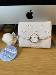 順豐包郵日本直送coboca+銀喉長尾山雀印花三折銀包錢包 米色