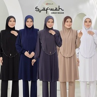 Dalila Jubah Seluar Safwah Ironless Moss Crepe (TANPA TUDUNG) for Umrah & Haji S to 3XL Clothing Set