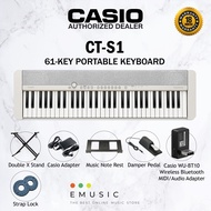 Casio CT-S1 61-key Portable Keyboard with X Stand and Damper Pedal - White (Casiotone / CTS1 / CT S1