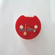 MATA DESI BIRD'S EYE EARRINGS 925 SILVER GOLD PLATED 0.5GRM