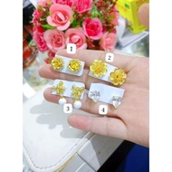 24k gold plated coin stud earrings