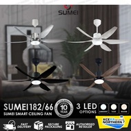 SUMEI 182 /66" LED Ceiling Fan / 6 Blade Fan / DC Motor / Remote Control Ceiling Fan / Kipas Siling