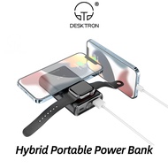 DESKTRON Power Bank 10000mAh - 22.5W Fast Charging, 3-in-1 Wireless Powerbank Apple Watch Charger, T