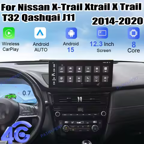 Android 15 Car Radio Carplay Display 12.3" For Nissan X-Trail Xtrail X Trail T32 Qashqai J11 2014-20