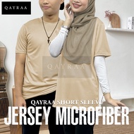 QAYRAA P2 Baju Sukan Lengan Pendek Microfiber Jersey Short Sleeve-Size S-5XL/Black/Maroon/Red/Navy/G