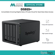 Synology DS925+ NAS DISKSTATION 4 BAYS WITH 2 BUILT-IN 2.5GbE PORTS - DATA BACKUP HOME CLOUD NAS STO