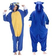 BAJU ONESIE KOSTUM SUPER SONIC THE HEDGEHOG LANDAK BIRU PIYAMA