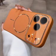 High quality frosted Magnetic Case for iPhone 17 16 15 14 13 Pro max Laser lens Protector Shockproof