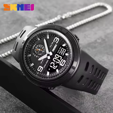SKMEI 1655 Outdoor Sports Men's Electronic Watch Dual Display Multi functional Waterproof Student Ex