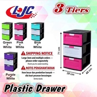 3 tier -Almari Plastik / Laci Plastic / Plastic Drawer Storage Cabinets Storage Rack