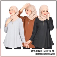 FC Mart - Casual Women Blouse / Baju Perempuan Peplum / Long Sleeves Muslimah Blouse / Baju Blause Lengan Panjang Wanita