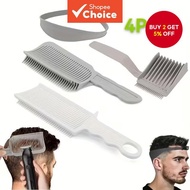 Fade Hair Trimming Comb, 4pcs Barber Fade Guide for Men Haircut with Silicone Haircut Band, Curved P