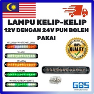 Gbs Car Led 12v 24v lampu kelip kelip lampu led lori flashlight strobe light lampu lori led 24v warn