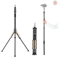 222cm/87.4in Portable Tripod Stand Video Light Stand Carbon Fiber 5-section Adjustable 3kg/6.6lbs Lo