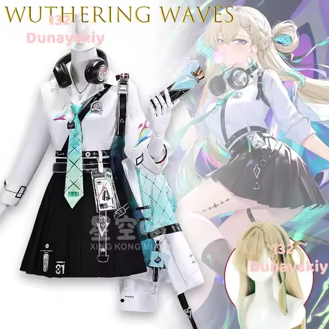 Lynae Wuthering Waves Cosplay Full Set JK Uniform Anime Game Character Roleplay Costume Outfit for W