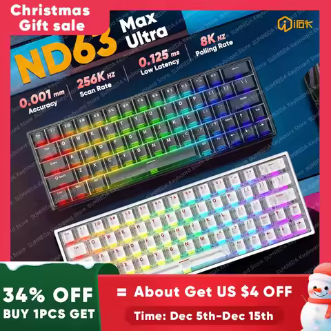 IROK ND63 Max ND63 Ultra ND68 Pro Gaming Magnetic Mechanical Keyboard 60% Layout RT0.001mm 8K 0.125m