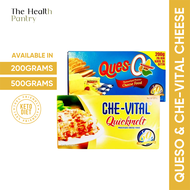 The Health Pantry QuesO & Che-Vital Quickmelt Cheese (200g-500g) | Keto Approved, Melt-in-Your-Mouth