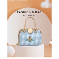 ⭐10.19 Empress Dowager West Cute Hand-Carrying Plaid Ladies Handbag Japanese Commuter