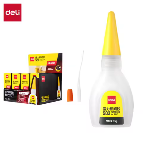 Deli 502 Super Glue, Strong Instant Cyanoacrylate Adhesive for Metal, Wood, Plastic, Craft & Hardwar