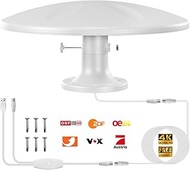 DGUPSP DVBT2 Antenna, Indoor Antenna DVB-T & DVB-T2 Antennas with Amplifier, Long Range and 360° Rec