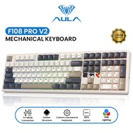 AULA F108PRO V2 Mechanical Keyboard 108Key RGB Tri-Mode Wired Bluetooth 2.4G Hot-swap Keyboard