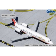 Diecast TWA B 717-200 N418TW Gemini Jets 1:400