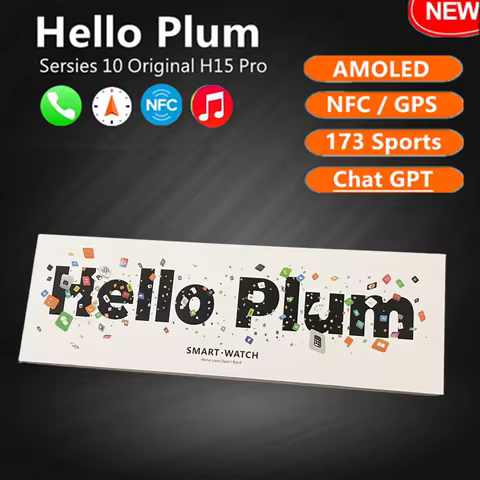2024 Newest Hello Plum Sersies 10 AMOLED Smart Watch ChatGPT H15 Pro 1GB ROM NFC Always On Display M