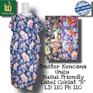 DASTER KENCANA UNGU LABEL COKLAT// DASTER BATIK KENCANA UNGU// DASTER