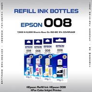 Epson 008 Color Refill Ink Bottles 📝7.5K(BK) 📝6K(CMY) 💯🇲🇾Original 🖨️L6460 L6490 L15150 L15180