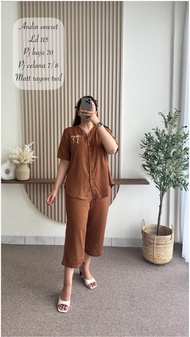 COD || Oneset Wanita Pendek Andin Rayon Premium || Setelan Pendek polos Rayon Twill Terbaru