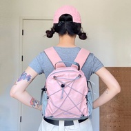 彩虹糖系列 彩色運動背包 徒步登山通勤後背包雙肩背包 覆盆子粉