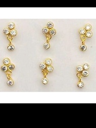 GOLD POLISHED MUKUTHI-NOSE PIN 1 PCS (NOT 916) READY STOCK