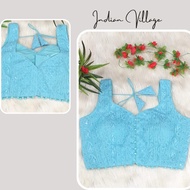 Crop Top Saree India Chikan Work Blouse/ Indian Crop Top/