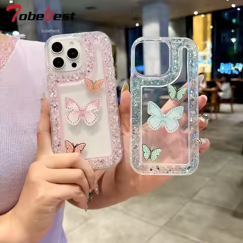 3D butterfly Bling Glitter Diamond Case For Samsung Galaxy A16 A36 A56 A06 A05 A05S A55 A35 A14 A24 