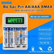 Bộ Sạc Pin AA AAA BMAX BH-USB-C01 màn hình LCD - Bộ Sạc Pin Tiểu - Pin Sạc AA AAA Hàng chính hãng