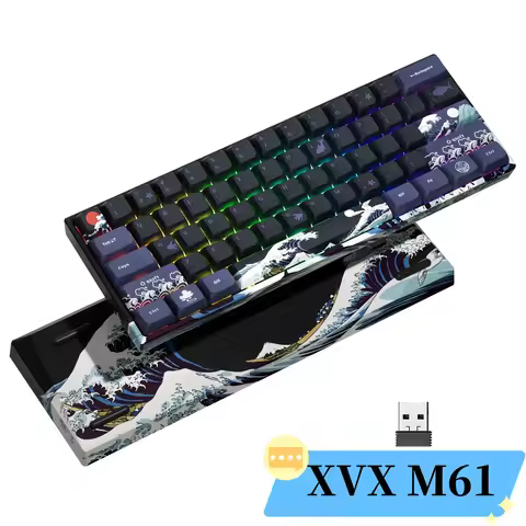 XVX M61 RGB Wireless Mechanical Keyboard Mini 60 Percent Gamer Keyboard with Hot-Swappable Gateron G