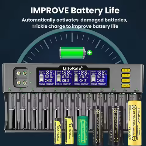 Liitokala Lii-S12 18650 for 1.2v 3.7V 9V 14500 17500 26650 AA AAA NiMH/CD Rechargeable Lithium Batte