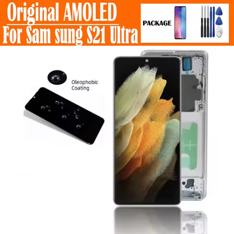 Original 6.8'' AMOLED Display For Samsung S21 Ultra LCD G998B Touch Screen Digitizer Assembly for S2