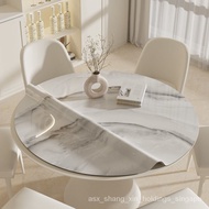 Marble Pattern round Dining Table Cushion Light Luxury High-Grade Waterproof Oil-Proof Disposable Soft Glass Coffee Tabl