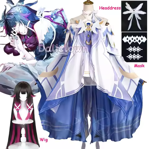 Columbina Cosplay Costume Genshin Impact Damselette Women Dress Clothes Moon Maiden Nod Krai Columbi