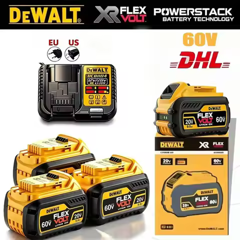 Genuine DEWALT Battery XR 20V 6Ah 5Ah 2Ah 60V 9Ah Flexvolt Battery DCB184 DCB609 DCB206 For Dewalt R