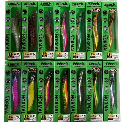 FUKUSHIMA ZEECK 3.5 Dance Laser Flash Luminous Wood Shrimp EGI JIGS Squid Lure Hook Big Tail Squid S