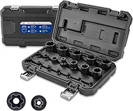 AKM 19PC External Torx Plus Socket Set,6 point E-Torx Star Torque Socket Set,Cr-v steel EP4-32 with 
