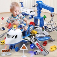 Children's catapult track storage inertia aircraft with alloy car music early education inertia toy 
